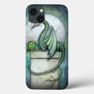 Etui iPhone 13 Art de fantaisie de fées du dragon vert Fées