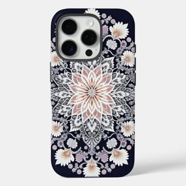 Coques Case-Mate iPhone Art de fleurs fractales (Verso)