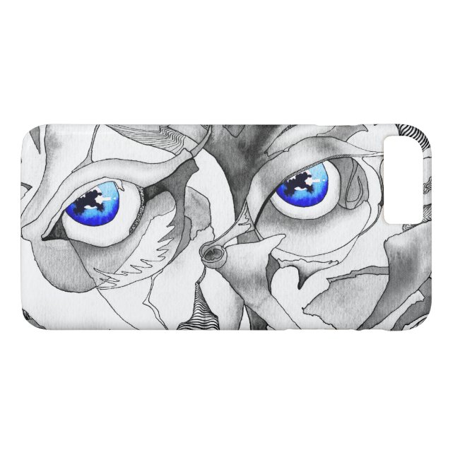 Coques Case-Mate iPhone Art de graffiti d'yeux bleus (Dos (Horizontal))