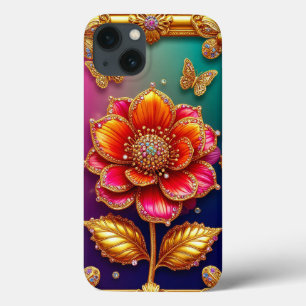 Case-Mate iPhone Case Art de la fleur dorée complexe