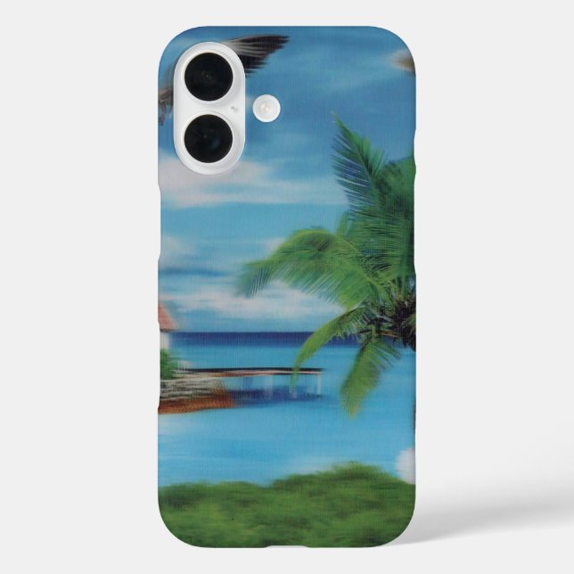 Coques Case-Mate iPhone Art de la scène de plage tropicale (Verso)