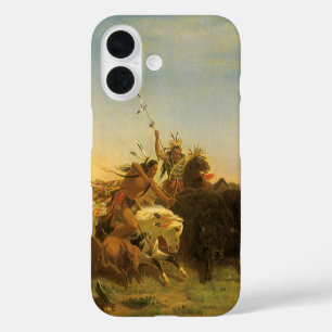 Coque Pour iPhone 16 Art de l'Ouest de l'Amérique vintage, chasse au bi
