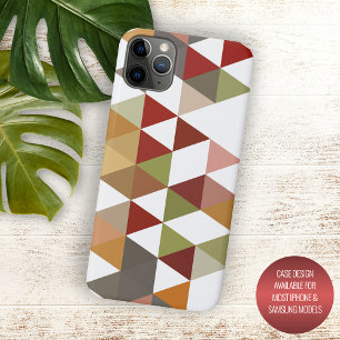 Case-Mate iPhone Case Art de polygone blanc marron taupe vert rouge fonc