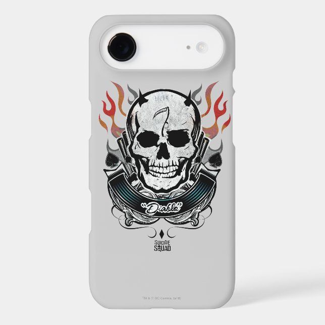 Coques Case-Mate iPhone Art de tatouage de crâne et de flammes du peloton (Verso)