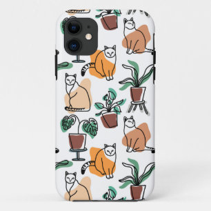 Case-Mate iPhone Case Art de trait dessin chats et fleurs