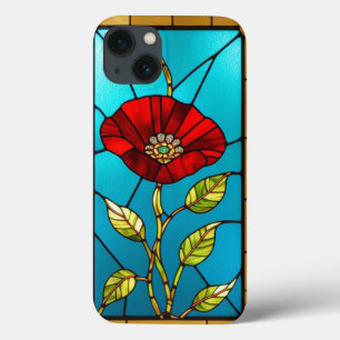 Case-Mate iPhone Case Art de vitrail fleur rouge vif