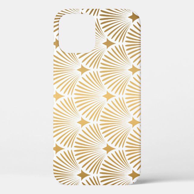 Coques Case-Mate iPhone Art Déco : Elégance Gold-White. (Verso)