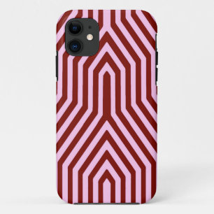 Coque Case-Mate Pour iPhone Art déco géométrique - bordeaux et rose