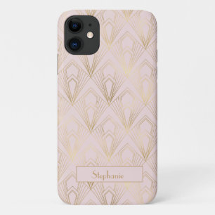 Case-Mate iPhone Case Art Déco Motif géométrique or et rose vif