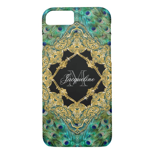 Coques Case-Mate iPhone Art Déco Peacock Gold Parties scintillant Old Holl (Dos)