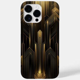 Coque Pour Pour iPhone 14 Pro Max Art déco rétro années 1920 Noir n Or