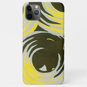 Coque iPhone 11 Pro Max Art Déco rétro motif jazz vintage cercles volutes