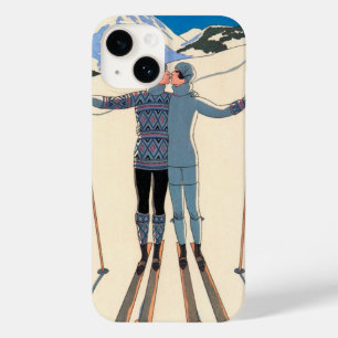 Coques Pour iPhone Art Déco vintage, Amants en Neige par George Barbi