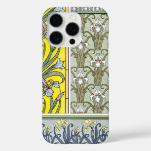 iPhone 16 Pro Case Art Déco Vintage Lily Iris Motif Floral Iphone