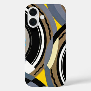 Coque Pour iPhone 16 Art Déco vintage pochoir jazz formes géométriques