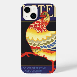 Coque Pour iPhone 14 Art d'étiquette de caisse de fruits vintage, poule