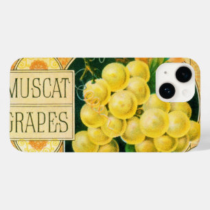 Coques Pour iPhone Art d'étiquette de caisse de fruits vintage, raisi