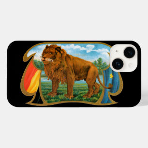 Coques Pour iPhone Art d'étiquette de cigare vintage, Lion, Roi de la