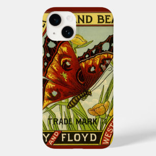 Coque Pour iPhone 14 Art d'étiquette de légume vintage, haricots de mar