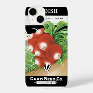 Coque Pour iPhone 14 Art d'étiquette de paquet de graines vintage, radi