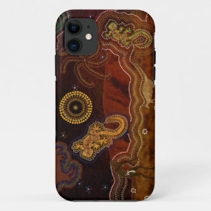 Coque iPhone 11 Art du désert aborigène australien Dream