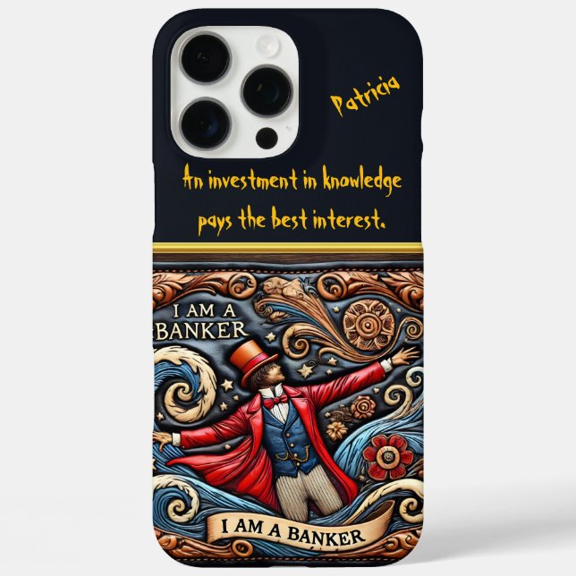 Coques Case-Mate iPhone Art en cuir complexe sur le thème de la banque (Verso)