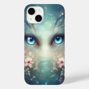 Coque Pour iPhone 14 Art Fantastique Enchanté aux Yeux de Cerf Cosmique