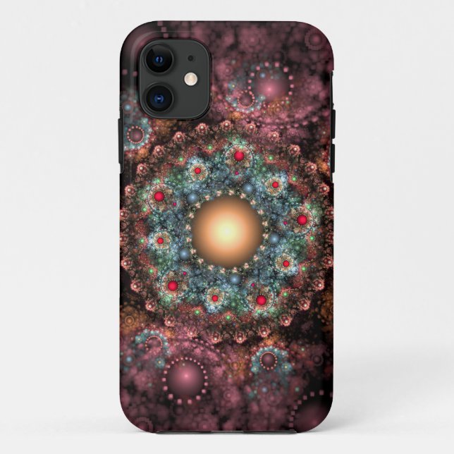 Coques Case-Mate iPhone Art fleuri de fractale de broche (Dos)
