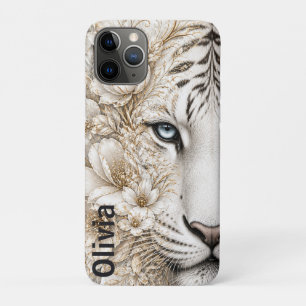 Case-Mate iPhone Case Art floral du tigre blanc aux yeux bleus