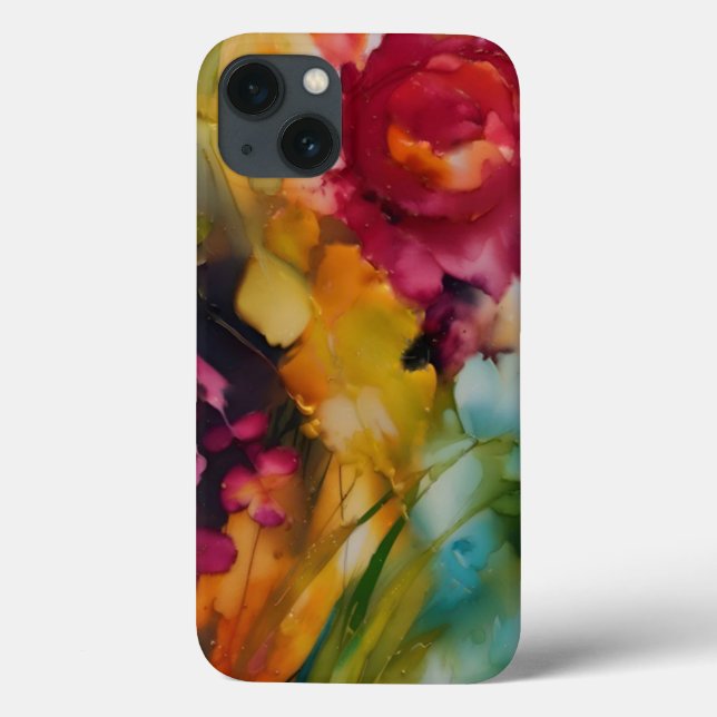 Coques Case-Mate iPhone Art floral moderne, couleurs vives (Verso)