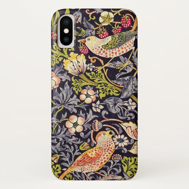 Coques Case-Mate iPhone Art floral Nouveau de voleur de fraise de William (Dos)
