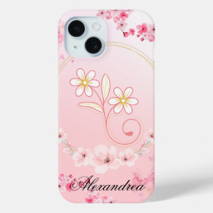 Coque Pour iPhone 15 Art Floral Rose, Bénédiction Printanière