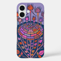 Art floral Vintage coloré en violet et bleu