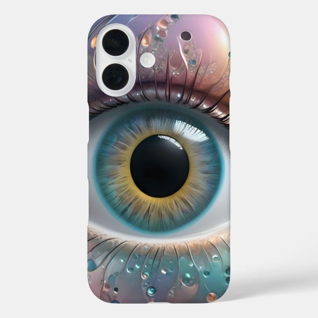 Coques Case-Mate iPhone Art Fractal Blue Eyeball, (Verso)