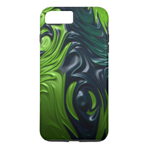 Coque Case-Mate Pour iPhone Art fractal de la peau de dragon bleu vert de l'ar
