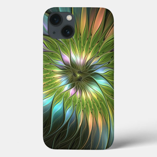 Coques Case-Mate iPhone Art Fractal Fleur Imaginaire Coloré Lumineux (Verso)