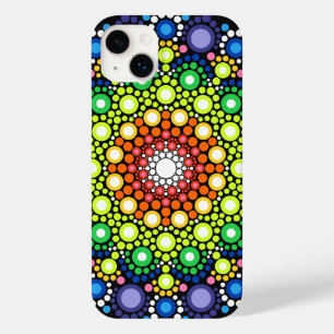 Coque Pour iPhone 14 Plus Art Fractal Floral Dotée Rétro Mandala