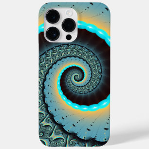 Coque Pour Pour iPhone 14 Pro Max Art fractal spirale abstrait bleu turquoise orange