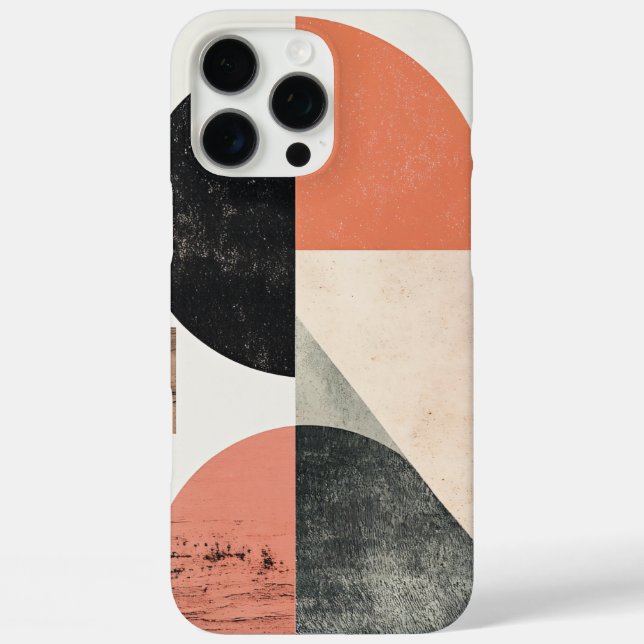 Coques Case-Mate iPhone Art géométrique Abstrait avec textures naturelles (Verso)