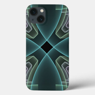 Case-Mate iPhone Case Art graphique géométrique fractal sarcelle moderne