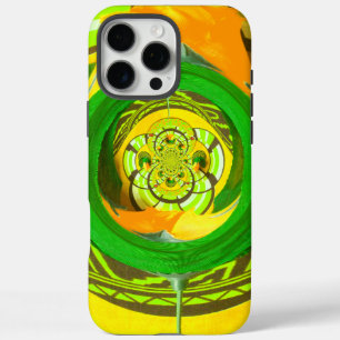 iPhone 16 Pro Max Case Art graphique rose jaune