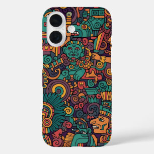 COQUE POUR iPhone 16 ART INCIEN AZTÈQUE INDIEN
