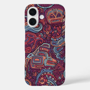 Coque Pour iPhone 16 Art indien Cherokee traditionnel