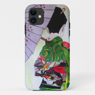 Coques Pour iPhone Art japonais Geisha avec kimono et parapluie