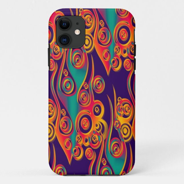 Coques Case-Mate iPhone Art Motif tatouage - flammes & cercles (Dos)