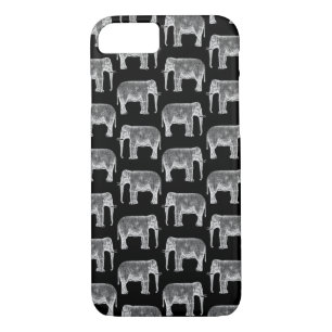 Case-Mate iPhone Case Art noir et blanc d'éléphant de motif vintage