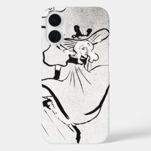 Coque Pour iPhone 16 Art noir et blanc Jane Avril par Toulouse Lautrec