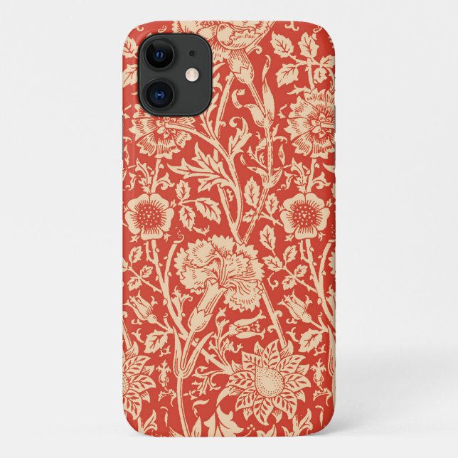 Coques Case-Mate iPhone Art Nouveau Carnation Damask, Mandarin Orange (Dos)
