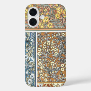 Coque Pour iPhone 16 Art Nouveau floral vintage, fleurs de sagittaire