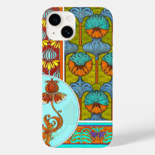 Coque Pour iPhone 14 Art nouveau floral vintage verneuil textile art